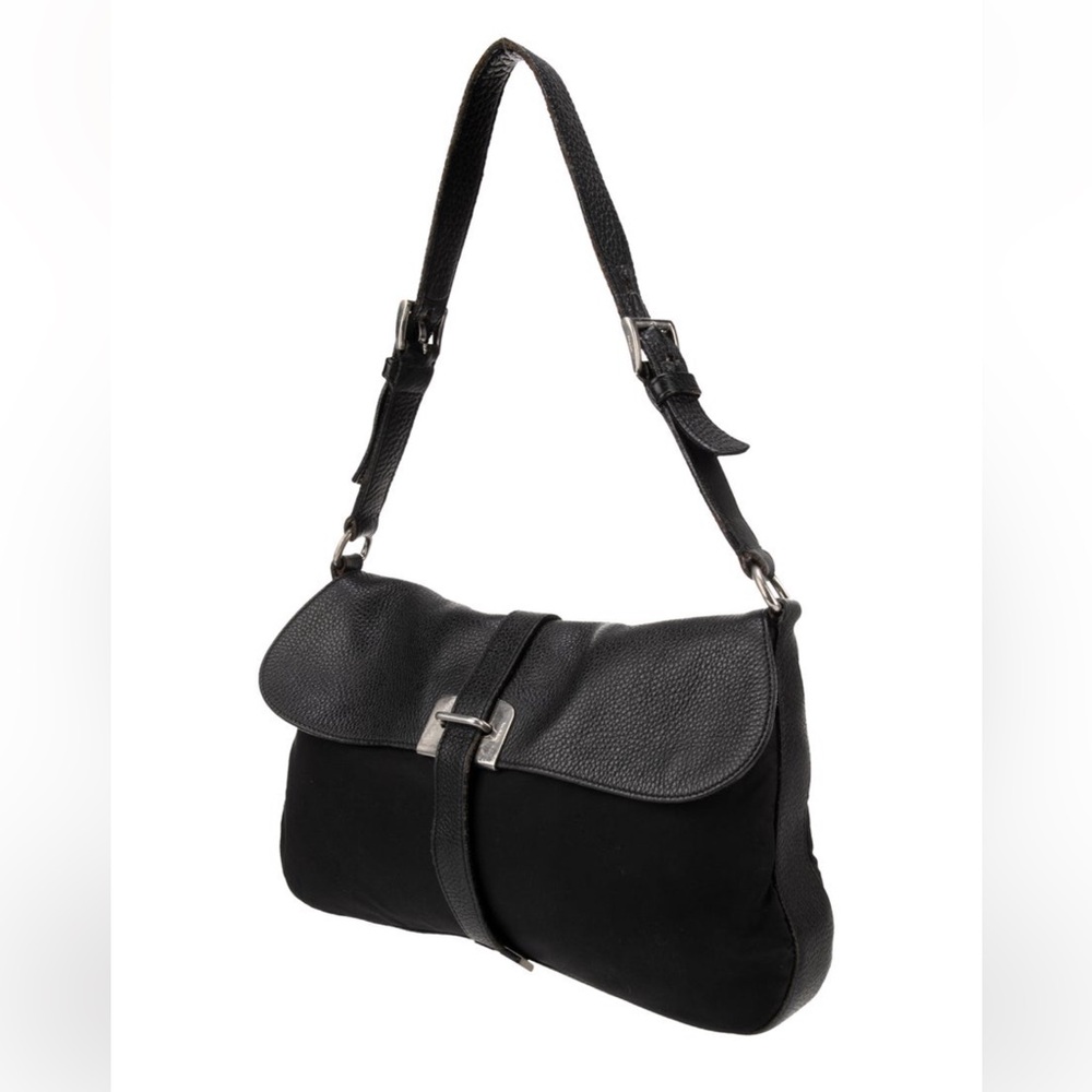 Prada Black Shoulder Bag with Leather Flap - Picture 2 of 15